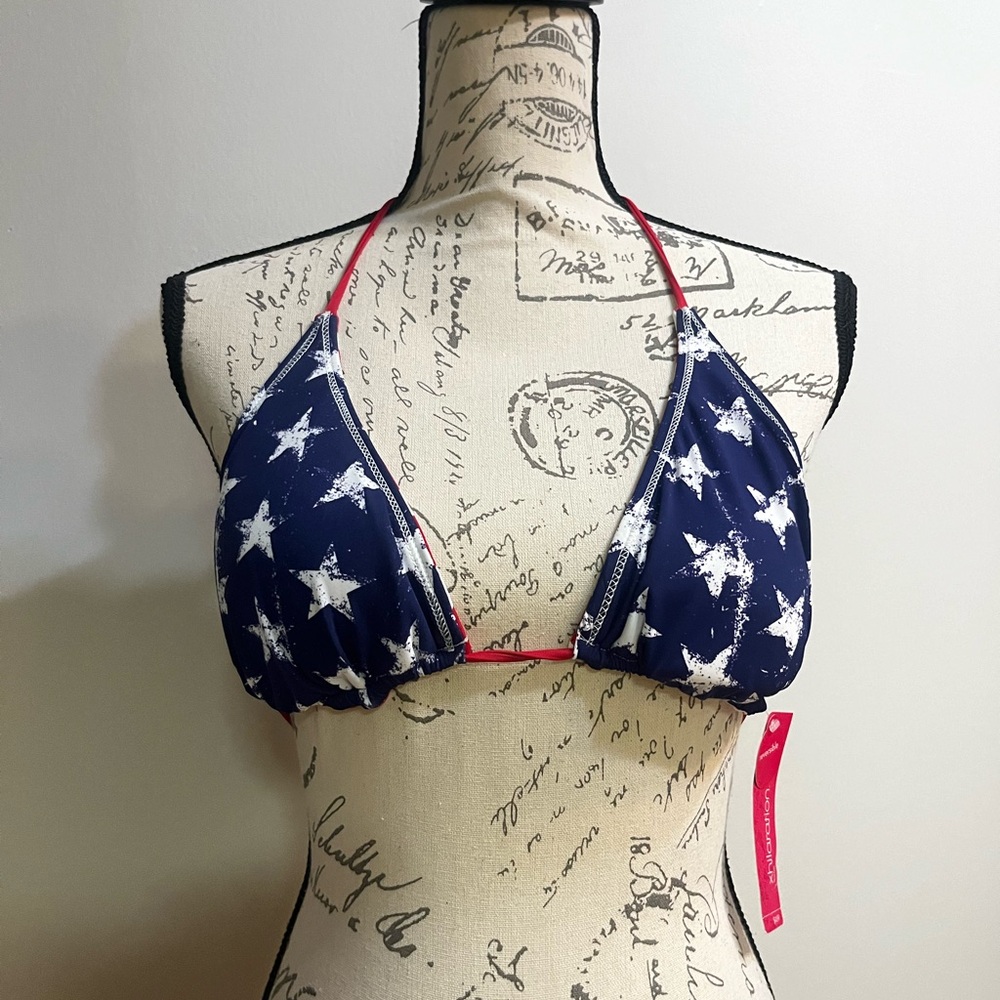 American flag  Print Bikini Top